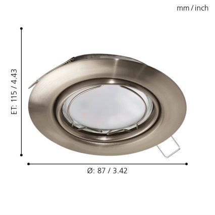 Eglo - LED Beépíthető lámpa 1xGU10-LED/5W/230V