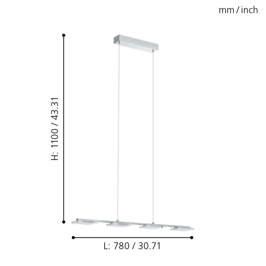 Eglo 94244 - CARTAMA LED függeszték 4xLED/4,5W/230V