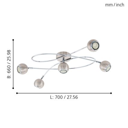 Eglo - LED Spotlámpa 5xGU10-LED/3W/230V