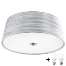 Eglo 94306- LED Mennyezeti lámpa FONSEA 1 2xE27/9W/230V ezüst