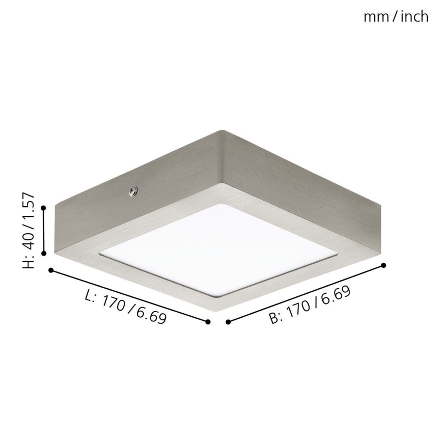Eglo 94524 - LED mennyezeti lámpatest FUEVA 1 LED/10,9W/230V 17x17 cm