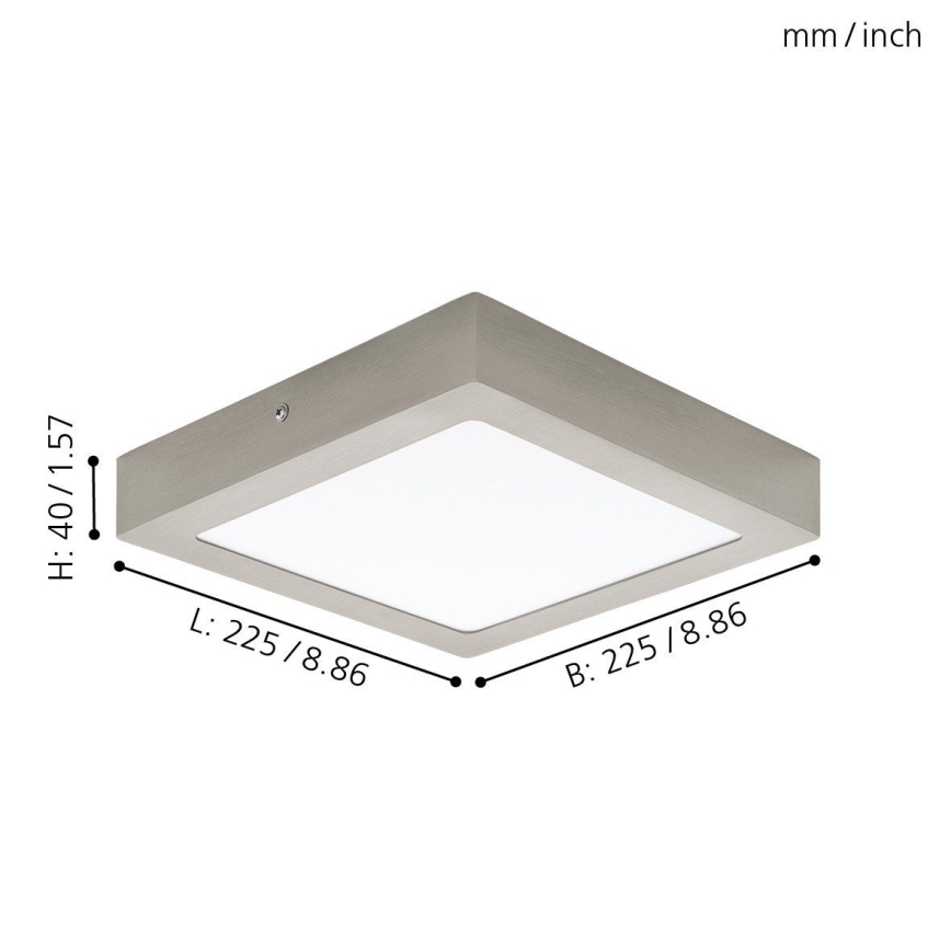 Eglo 94526 - LED mennyezeti lámpatest FUEVA 1 LED/16,5W/230V 22,5x22,5 cm