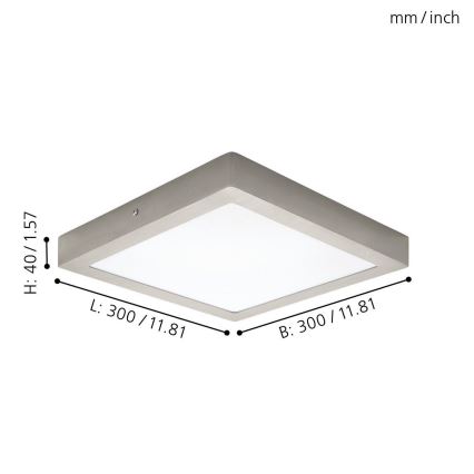 Eglo 94528 - LED mennyezeti lámpa FUEVA 1 LED/22W/230V 30x30 cm