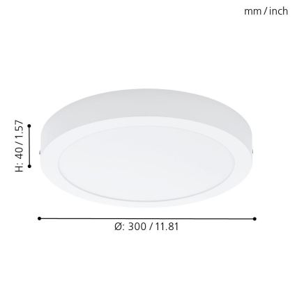 Eglo 94536 - LED mennyezeti lámpatest FUEVA 1 LED/24W/230V átm. 30 cm