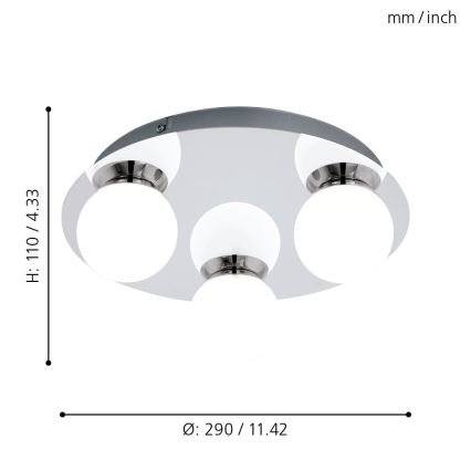 Eglo - LED Fürdőszobai lámpa 3xLED/3,3W/230V IP44