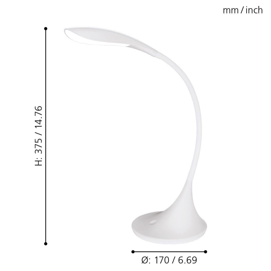 Eglo - LED Szabályozható fényerejű lámpa 1xLED/4,5W/230V fehér