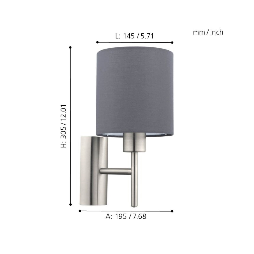 Eglo - Fali lámpatest 1xE27/60W/230V