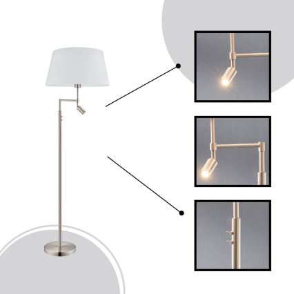 Eglo - Állólámpa 1xE27/60W + 1xLED/2,1W