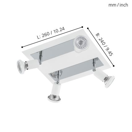 Eglo 94962 - LED Spotlámpa SARRIA 4xGU10-LED/5W/230V