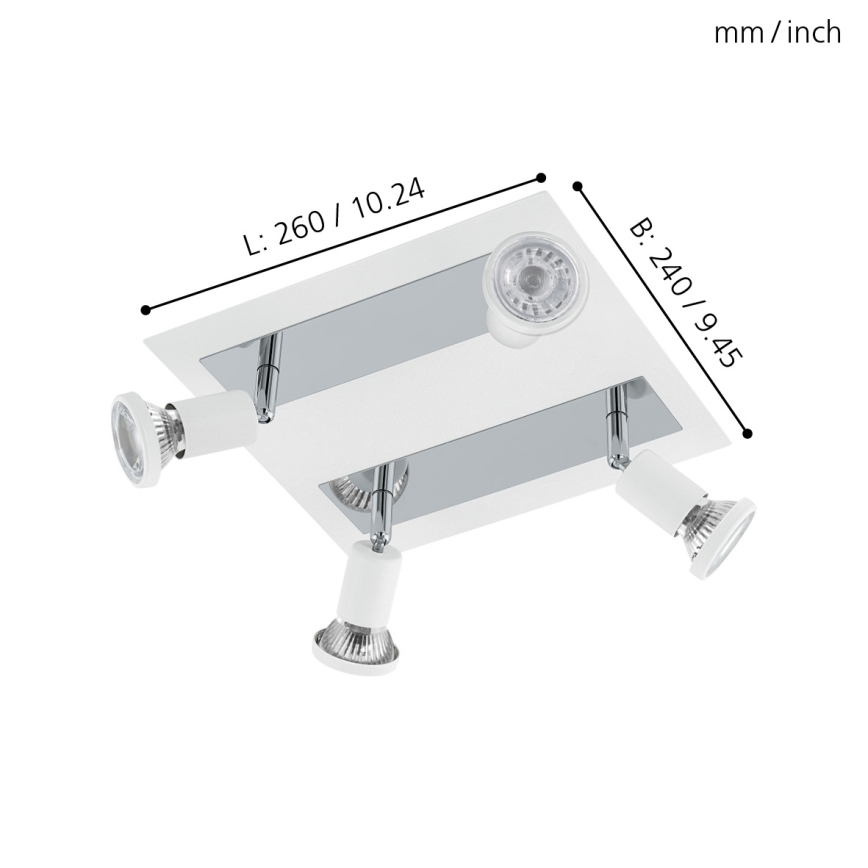 Eglo 94962 - LED Spotlámpa SARRIA 4xGU10-LED/5W/230V