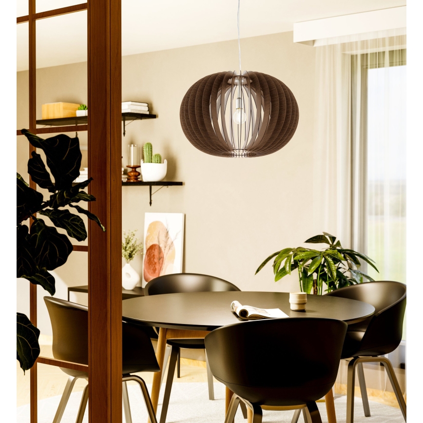 Eglo 95026 - STELLATO függőlámpa kábellel 1xE27/60W/230V átm. 70 cm barna
