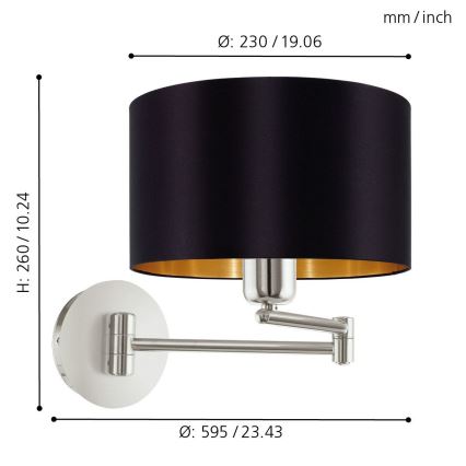 Eglo - Fali lámpa 1xE27/60W/230V