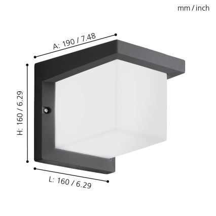 Eglo - Kültéri fali lámpa LED/10W/230V
