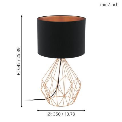 Eglo - Asztali lámpa 1xE27/60W/230V