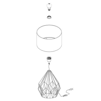 Eglo - Asztali lámpa 1xE27/60W/230V