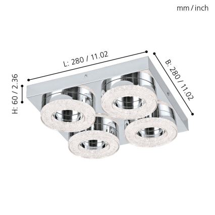 Eglo - LED mennyezeti lámpa 4xLED/4W/230V