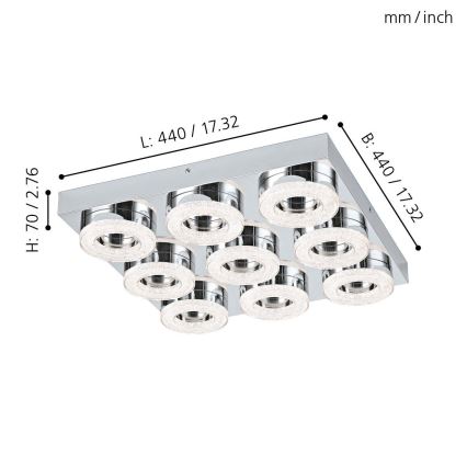 Eglo 95665 - LED mennyezeti lámpa FRADELO 9xLED/4W/230V