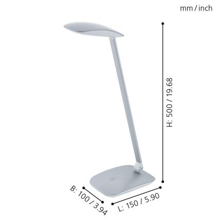 Eglo - Fényerőszabályozható LED asztali lámpa LED/4,5W/USB