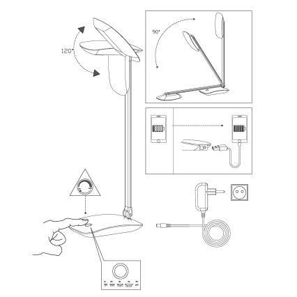 Eglo - LED dimmelhető asztali lámpa LED/4,5W/12V/230V