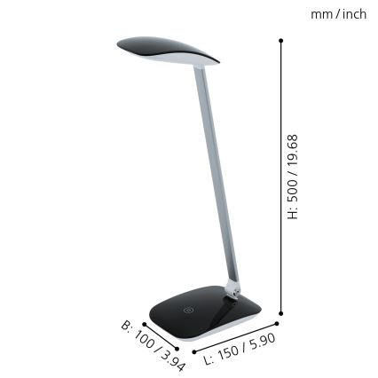 Eglo - dimmelhető asztali LED-lámpa LED/4,5W/USB