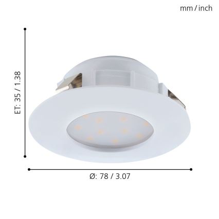 Eglo - LED beépíthető mennyezeti lámpa LED/4,9W/230V