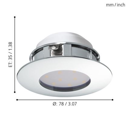 Eglo - LED süllyesztett mennyezeti lámpa LED/4,9W/230V