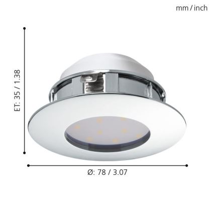 Eglo - SZETT 3x LED beépíthető mennyezeti lámpatest PINEDA LED/4,9W/230V