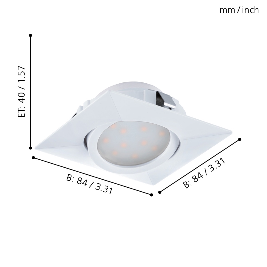 Eglo - 3 darabos PINEDA LED beépíthető lámpatest szett LED/4,9W/230V