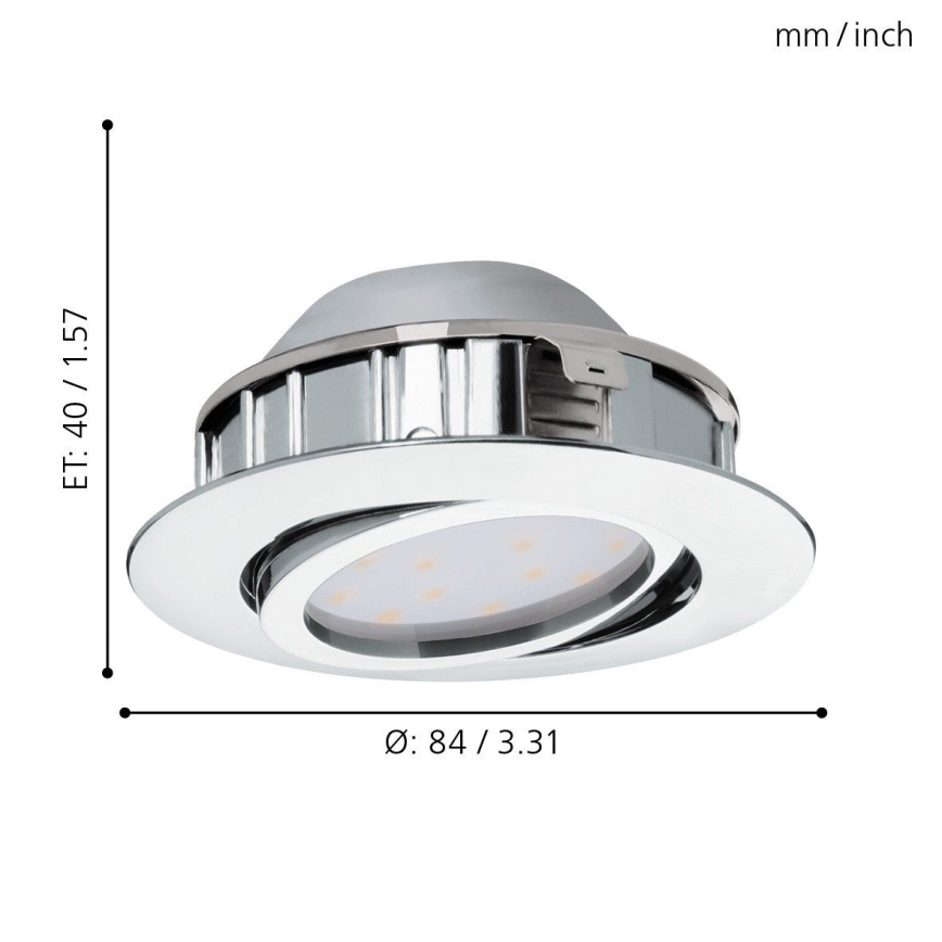 Eglo - 3 darabos szett PINEDA beépíthető LED lámpa LED/4,9W/230V