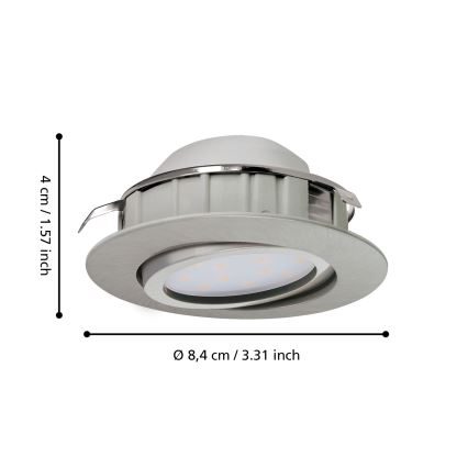 Eglo - 3 darabos PINEDA LED beépíthető mennyezeti lámpatest, 4,9W/230V