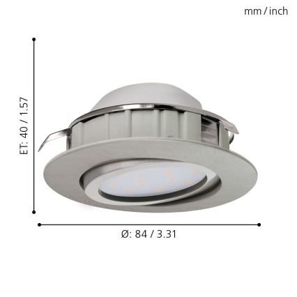 Eglo - LED beépíthető mennyezeti lámpatest LED/6W/230V