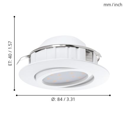 Eglo - 3x LED fényerőszabályozható beépíthető lámpa PINEDA LED/5,5W/230V