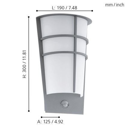Eglo 96017 - LED kültéri fali lámpa érzékelővel BREGANZO 1 2xLED/2,5W IP44