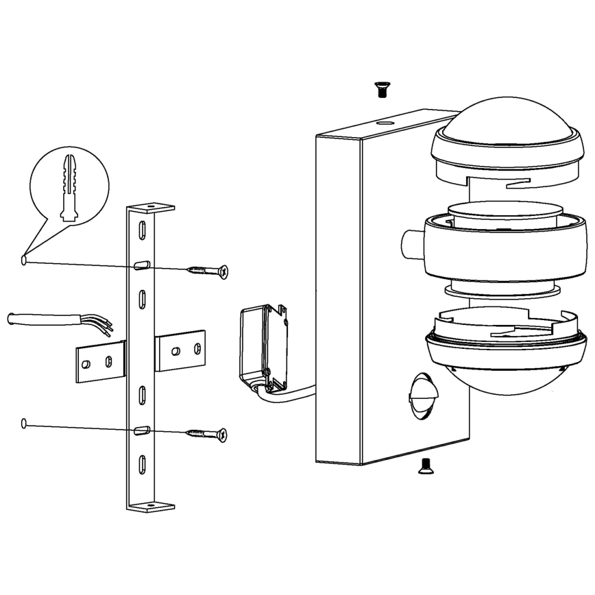 Eglo 96019 - LED kültéri fali lámpa érzékelővel SESIMBA 1 2xLED/3,7W IP44