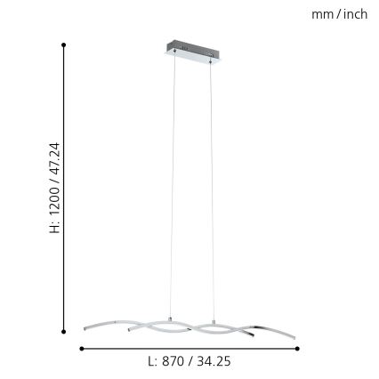 Eglo - LED Csillár 2xLED/9W/230V
