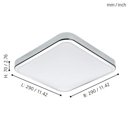 Eglo - LED fürdőszobai mennyezeti lámpatest LED/16W/230V IP44