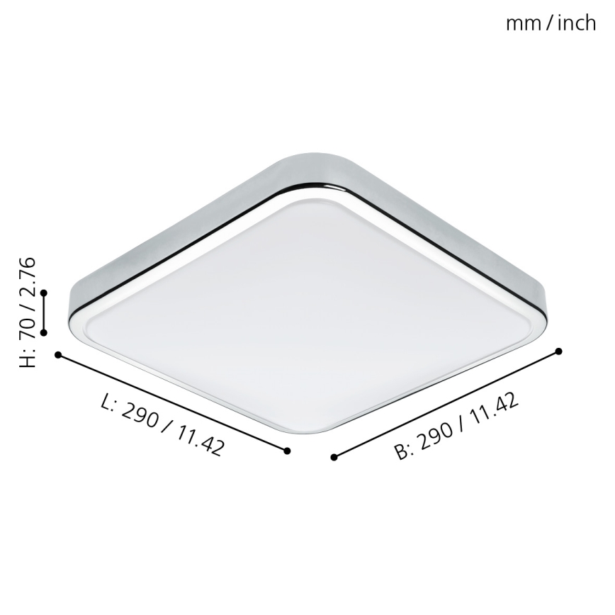 Eglo - LED fürdőszobai mennyezeti lámpatest LED/16W/230V IP44