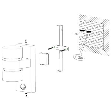 Eglo - LED Kültéri fali lámpa a mozgásérzékelős 2xLED/6W