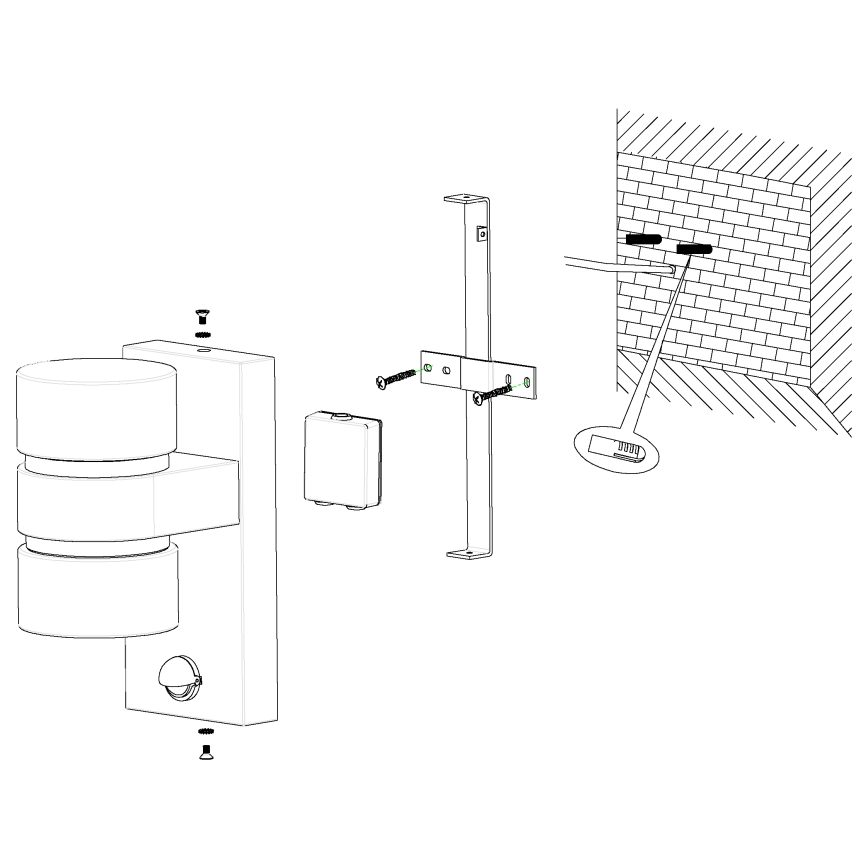 Eglo - LED Kültéri fali lámpa a mozgásérzékelős 2xLED/6W