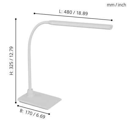 Eglo - LED Asztali lámpa LED/3,5W/230V fehér