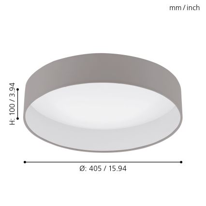 Eglo - LED fényerőszabályozható mennyezeti lámpatest LED/18W/230V