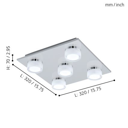 Eglo - LED Dimmelhető fürdőszobai lámpa 5xLED/5,4W/230V IP44