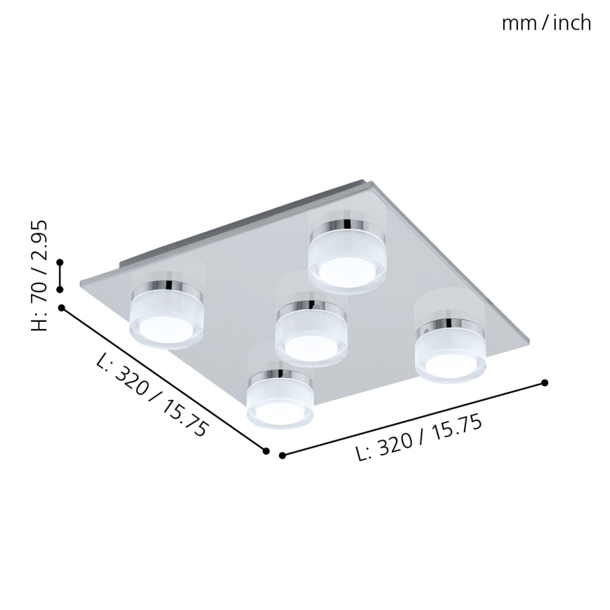 Eglo - LED Dimmelhető fürdőszobai lámpa 5xLED/5,4W/230V IP44