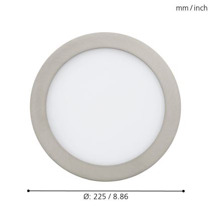 Eglo - LED RGB fényerőszabályozható beépíthető mennyezeti lámpa FUEVA-C LED/15,6W/230V átm. 22,5 cm