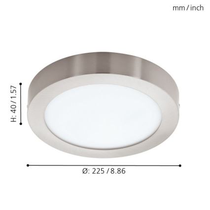 Eglo - LED RGBW fényerőszabályozható mennyezeti lámpatest FUEVA-C LED/15,6W/230V Bluetooth átm. 22,5 cm