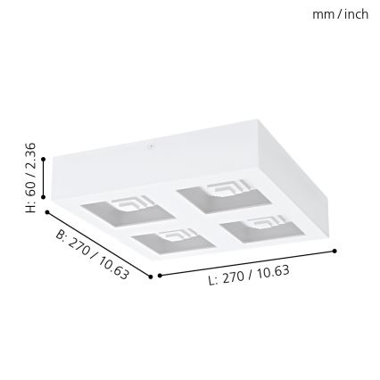 Eglo - LED Mennyezeti lámpa 4xLED/6,3W/230V