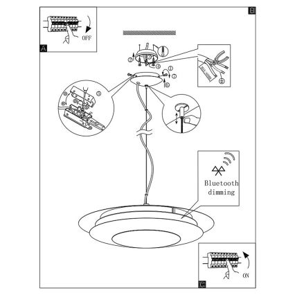 Eglo 96979 - LED RGB függesztett lámpa MONEVA-C 1xLED/27W/230V