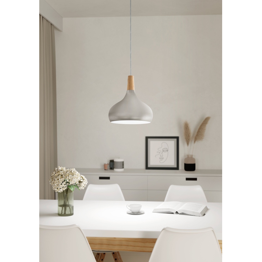 Eglo - Függeszték 1xE27/60W/230V átmérő 28 cm ezüst