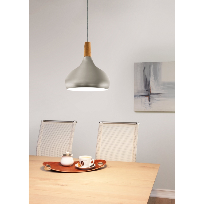 Eglo - Függeszték 1xE27/60W/230V átmérő 28 cm ezüst
