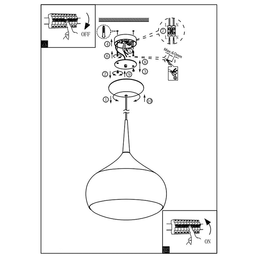 Eglo 97087 - LED RGBW dimmelhető függesztett lámpa COMBA-C LED/18W/230V